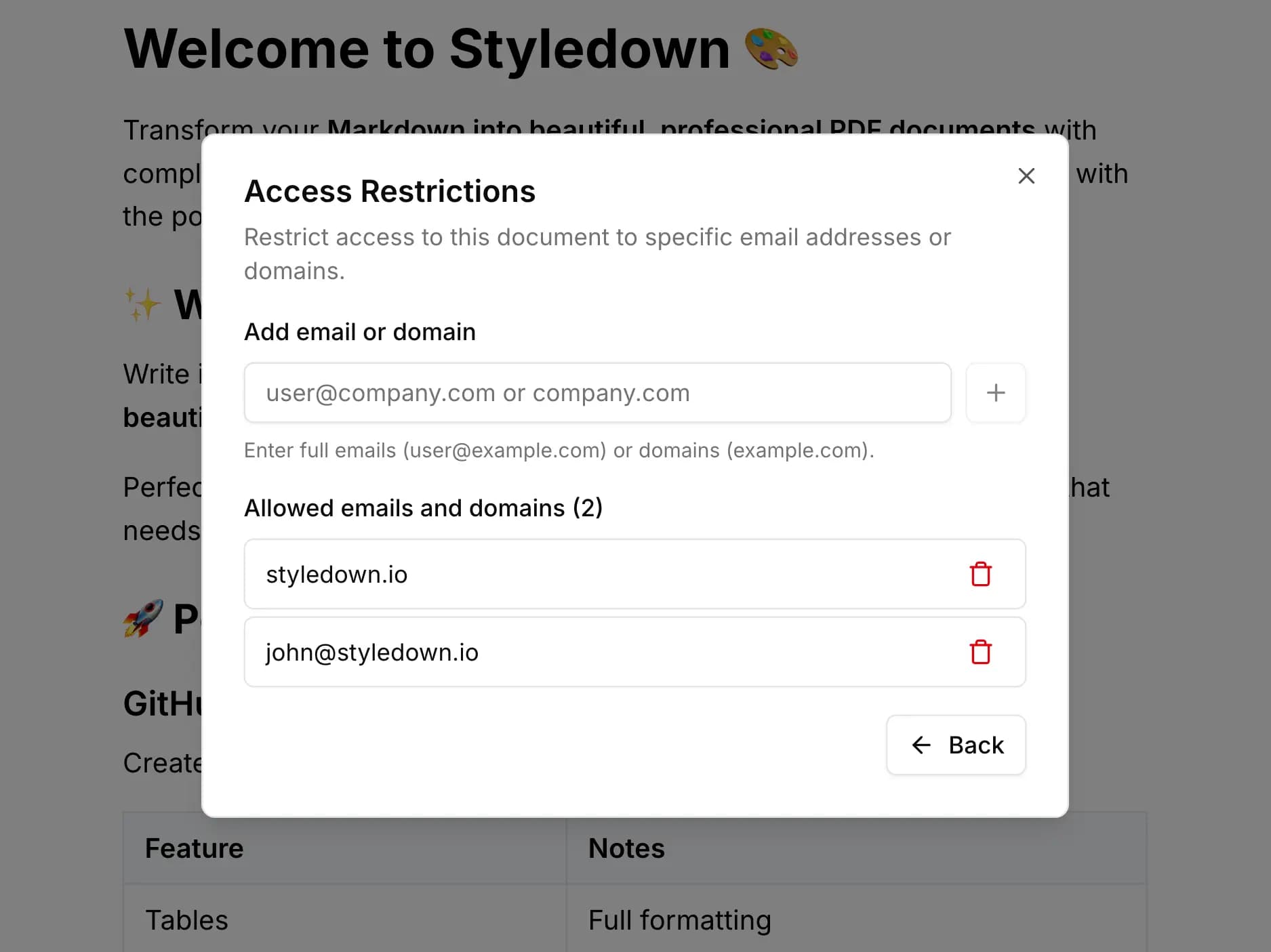 Advanced Access Control Screenshot